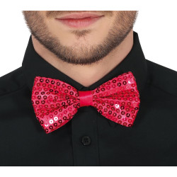 Motýlek růžový flitrový 12 cm